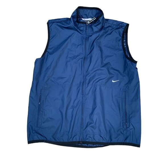 VINTAGE 90s Nike Jacket Vest Large Navy Blue - Picture 3 of 4